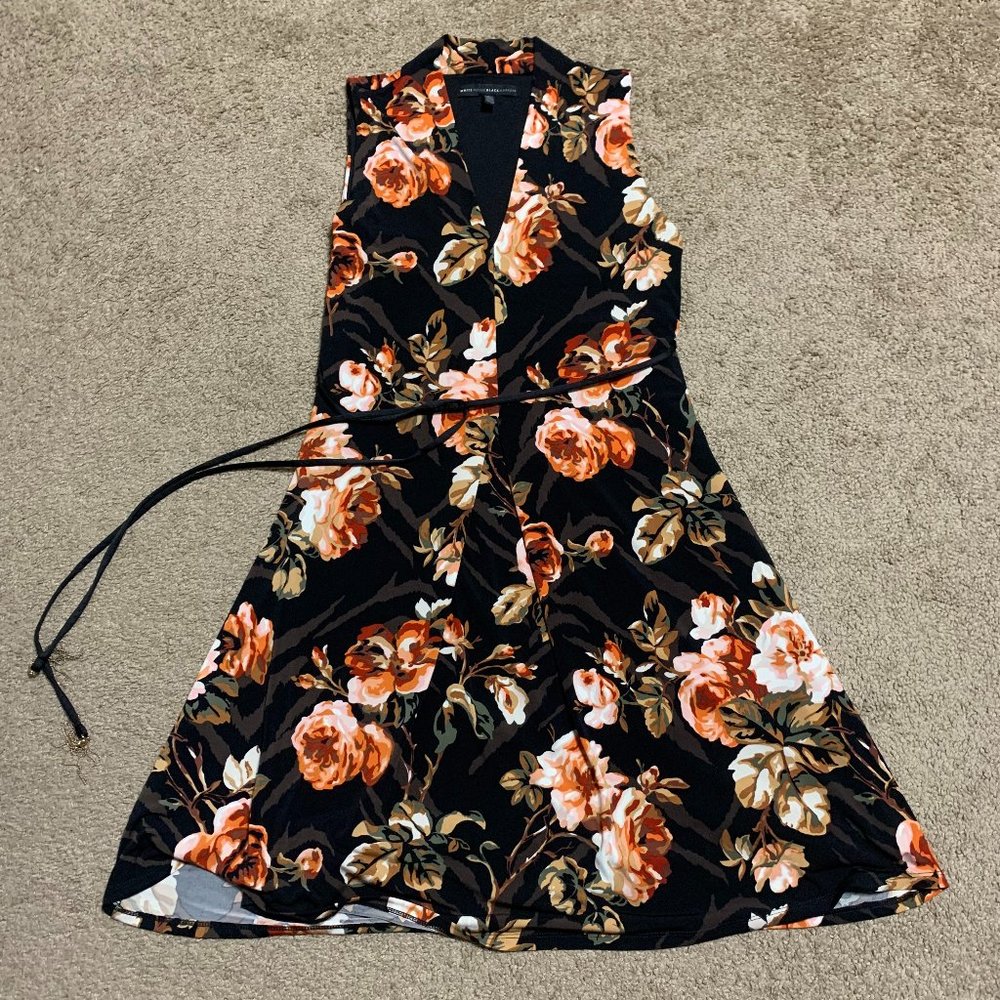 White House Black Market Floral Knee-length Dress, size L, RN 802454